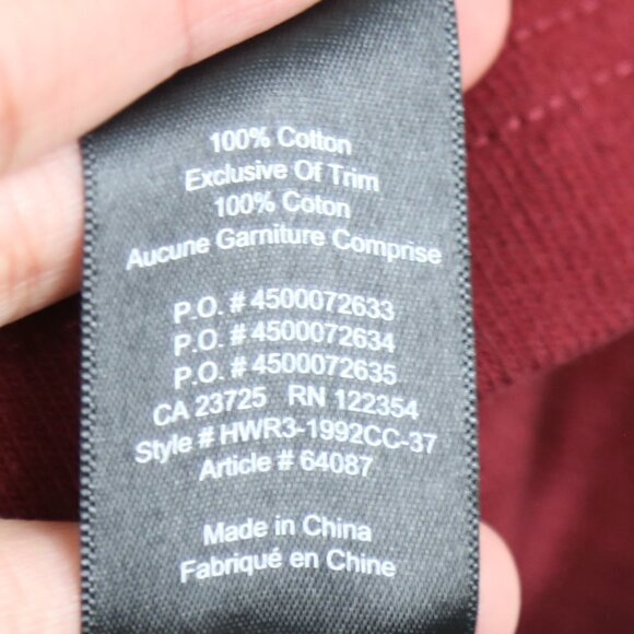 Aritzia Tna Covenham Long Sleeve T-shirt Embroidered Burgundy Red Size XS - Picture 13 of 13
